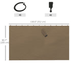 Outsunny 10' L x 13' W Gazebo Curtains with Zipper Doors, Hooks/C-Rings for Patio, Only Curtains - Dark Brown-The middle of each piece has hook and loop fastener for easy fixing   