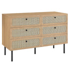 Modway Chaucer 6-Drawer Compact Dresser - Oak-Modern 6-Drawer Dresser