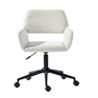 Homy Casa Modern Adjustable Office Chair Beige Chenille Fabric with Black Base-Adjustable Height: Easily customize the chair’s height to your preference with the gas lift mechanism