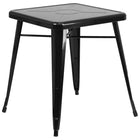Flash Furniture 24'' Square Metal Indoor/Outdoor Table, Black (CH3133029BK)-Black/Metal, Rubber
