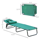 Outsunny Folding Outdoor Lounge Chair - Tanning Chair with Face Hole - Green-Load-bearing, water-safe powder-coated steel