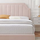 Modway Sienna Performance Velvet Twin Platform Bed with Gold Metal Legs - Pink-Reinforced Center Beam and Support Legs