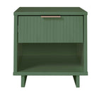 Manhattan Comfort Granville 18.11" Modern 1-Drawer Nightstand - Sage Green-Modern- Contemporary with a taste of Glam - Nightstand for Bedroom and Living Room Use