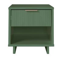 Manhattan Comfort Granville 18.11" Modern 1-Drawer Nightstand - Sage Green-Modern- Contemporary with a taste of Glam - Nightstand for Bedroom and Living Room Use