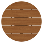 Modway Lane 31" Round Outdoor Teak Wood Bar Table - Natural-Protective Floor Pads