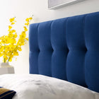 Modway Lily Biscuit Tufted Performance Velvet Twin Headboard - Navy-Height Adjustable from 45" - 52.5"