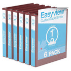 Davis Group Easyview Premium Binder - Round Ring - Customizable - 1" - Burgundy - 6 Pack-3 Ring Binder
