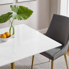 Modway Lippa 36" Square Wood Dining Table - Gold White-Seats 4