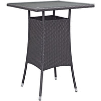 Modway Convene Small Outdoor Patio Bar Table - Espresso-Synthetic Rattan Weave