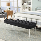 Modway Valet Performance Velvet Bench - Black-Dense Foam Padding