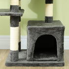 PawHut 52.5" Cat Tree Tower with Bed, Condos and Hammocks - Dark Grey-Colour: Dark Grey, Cream White 