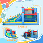 Qaba 5 in 1 Bouncy Castle with Water Slide and 2 Splash Pools - 12.6 ft L x 9.5 ft W - Multicoloured-Included 550W blower for quick setup 