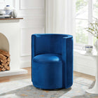 Modway Della Performance Velvet Fabric Swivel Chair - Navy-Durable Stain-Resistant Fabric