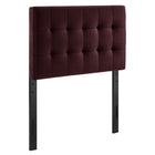 Modway Lily Stain-Resistant Performance Velvet Twin Size Headboard - Mulberry-Stain-Resistant Performance Velvet Upholstery