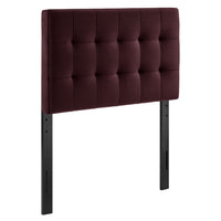Modway Lily Stain-Resistant Performance Velvet Twin Size Headboard - Mulberry-Stain-Resistant Performance Velvet Upholstery