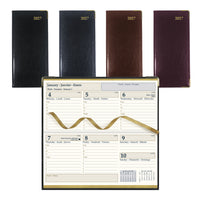 Brownline 2027 Executive Appointment Book Weekly Pocket Planner with Sewn Binding - 6-7/8" x 3-3/16" - Assorted Colours - Trilingual-12-Month: January 2027 to December 2027