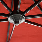 Outsunny 8' L x 8' W Square Patio Hanging Offset Umbrella with 360° Rotation - Wine Red-Top vent offers good airflow and prevents tipping over   