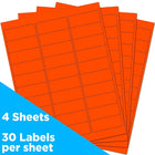 JAM Paper Mailing Address Labels, 1 x 2 5/8, Neon Red, 240 Pack-Neon Red