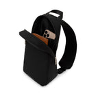 Bugatti Sling Bag with lockable zippers- Black-Main compartment with anti-theft zippered opening