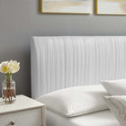 Modway Peyton Performance Velvet Full Platform Bed with Gold Metal Legs - White-Reinforced Center Beam and Support Legs