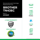 CIG Brother TN436C Remanufactured Toner Cartridge - Extra High Yield - Cyan-6500