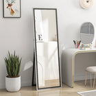 HOMCOM Full Length Mirror Standing Leaning Wall - 21" W x 64" H - Grey-High-definition glass ensures crystal clear reflections 