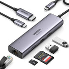 UGREEN Revodok 7-in-1 4K HDMI USB-C Hub-USB-C PD port provides fast charging at 100W (Note: A 100W power adapter is needed, and data transimission is not possible via this port as it is only meant for charging).
