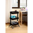 Simply 3 Tier Rolling Cart - Black-4 smooth-rolling wheels (2 lockable)