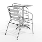 Flash Furniture 23.5" Round Aluminum Indoor-Outdoor Table Set with 2 Slat Back Chairs-Designed for Commercial and Residential Use