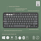 Logitech Pebble 2 Combo Wireless Keyboard & Mouse - Quiet - Portable - Customizable - Logi Bolt - Bluetooth - Graphite-Go for Longer: Get hours of use with the Bluetooth keyboard coming with a 3-year battery and the mouse with a 2-year battery, for worry-free usage, batteries included.
