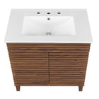 Modway Render 30" Bathroom Vanity Cabinet - Walnut/White-Particleboard and Laminate Construction