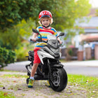 Qaba Honda Licensed 12V Electric Motorcycle with Headlights Music - White-Early education function promotes learning while having fun 
