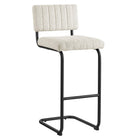 Modway Parity Boucle Bar Stools - Black Ivory - Set of 2-Mid-Century Modern Dining Bar Stools