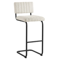 Modway Parity Boucle Bar Stools - Black Ivory - Set of 2-Mid-Century Modern Dining Bar Stools
