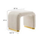 Modway Koda Performance Velvet Waterfall Stool - Brass/Almond-Waterfall Design