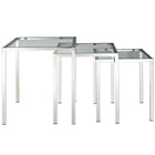 Modway Nimble Nesting Table - Silver - Set of 3-5