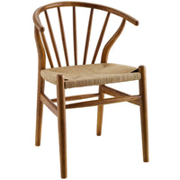 Modway Flourish Spindle Wood Dining Side Chair - Walnut-Modern Farmhouse Dining Chair