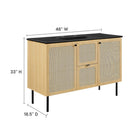 Modway Chaucer 48" Single Sink Bathroom Vanity - Oak/Black-Adjustable Shelves