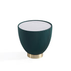 Manhattan Comfort Anderson Modern Leatherette Upholstered Coffee Table and End Tables - Green - Set of 3-10