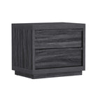 Manhattan Comfort Navis 26" Contemporary 2-Drawer Nightstand - Charcoal Grey-Smooth drawer glides ensure effortless opening and closing