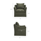 Modway Somerset Linen Blend Slipcovered Armchair - Sage-Deep Seat Cushion