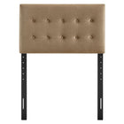 Modway Emily Stain-Resistant Performance Velvet Twin Size Headboard - Taupe-Seven Mounting Positions