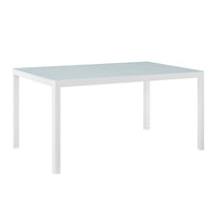 Modway Raleigh 59" Outdoor Patio Aluminum Dining Table - White-59" Outdoor Patio Dining Table