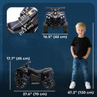 Qaba 6V Battery Powered Kids ATV 4 Wheeler with Music and LED Headlights - Black-Material: Metal, PP 