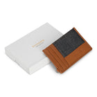 Champs Denim Leather Slim Cardholder - Tan/Black-Middle compartment