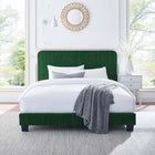 Modway Celine Channel Tufted Performance Velvet King Platform Bed - Emerald-Solid Wood Legs