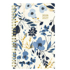 Blueline Weekly/Monthly Academic Planner - 8" H x 5" W - Blossom Design - English-Gold twin-wire binding, thick poly cover