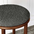 Modway Fable Boucle Fabric Bar Stools - Walnut Charcoal - Set of 2-Wood Frame