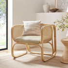 Modway Ellis Natural Rattan Accent Armchair - Natural-Curved Frame Design