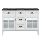 Modway Isle 48" Double Bathroom Vanity Cabinet - White/Black-8